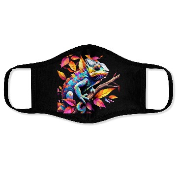 Discover "Kaleidoscopic Chameleon Serenity" Face Masks