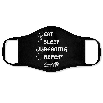 Discover Eat Sleep Reading Repeat Book Face Masks