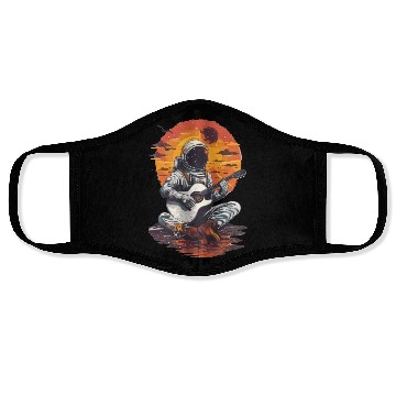 Discover Astronaut Guitar Player Space Music Lover Face Masks