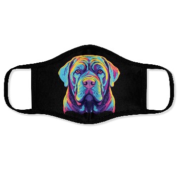 Discover Watercolor Colorful Neapolitan Mastiff Face Masks