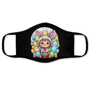 Discover Easter Monkey in Bunny Costume Face Masks