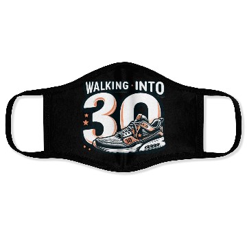 Discover Walking into 30 With Dreams Retro Sneaker Birthday Face Masks