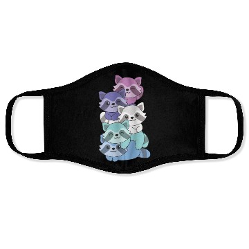 Discover Spectrasexual Flag Pride Lgbtq Cute Raccoon Face Masks