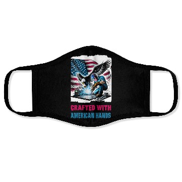 Discover Crafted With American Hands USA Flag Eagle Welder Face Masks