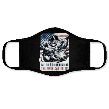 Discover Welding Unity Forging The American Spirit USA Flag Face Masks