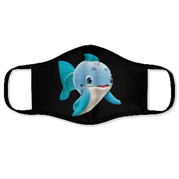 Discover cute Dolphin cartoon Face Masks