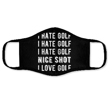 Discover Funny Golfer - I Hate Golf II Face Masks