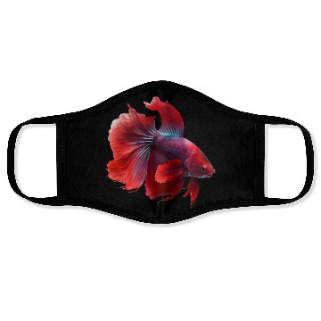 Discover Siamese fighting fish red betta fish Face Masks