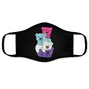 Discover Multisexual Flag Pride Lgbtq Cute Bears Pile Face Masks