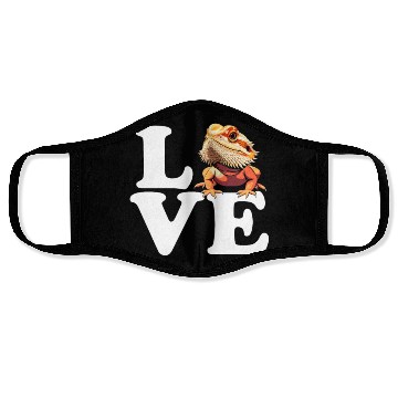 Discover I love bearded dragon, reptile bearded Face Masks