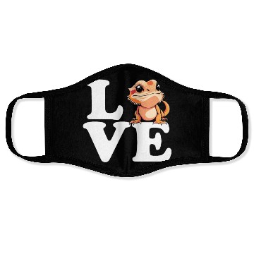 Discover I love bearded dragon, reptile bearded Face Masks