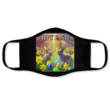 Discover Happy Easter Rabbits - 2 Face Masks