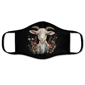 Discover Goat Flowers Farmer Gift Face Masks