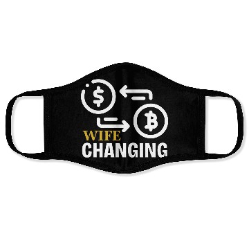 Discover Black and Gold Wife Changing - Bitcoin Face Masks