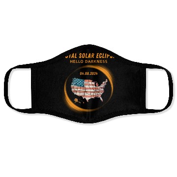 Discover Total Solar Eclipse 2024 USA Face Masks