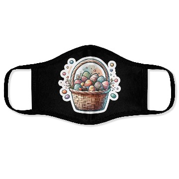 Discover Cute Easter Egg Basket Soft Pastel Color Face Masks