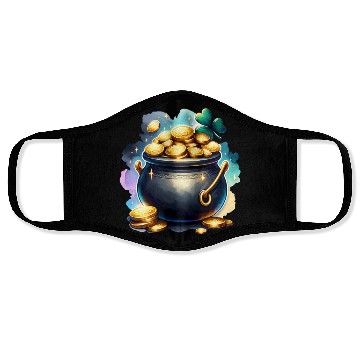 Discover Saint Patrick's Day Gold Pot With Clover Face Masks