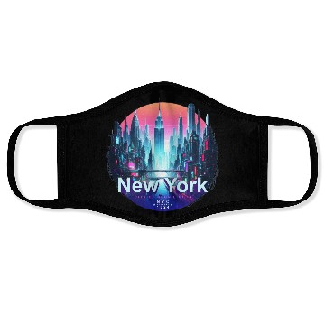 Discover NYC neon light Face Masks