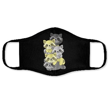 Discover Perigender Flag Pride Lgbtq Cute Raccoon Stack Face Masks