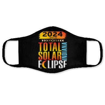 Discover 2024 April 8 Total Solar Eclipse INDIANA Face Masks