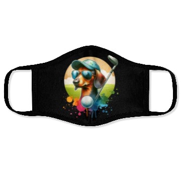 Discover Dachshund Golfer Golfing Wiener Dog Owner Design Face Masks