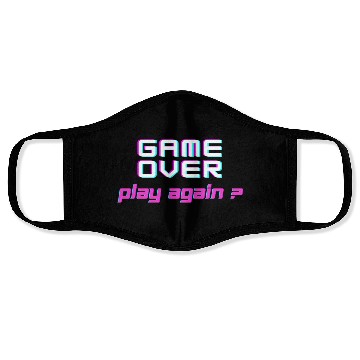 Discover Game Over , Play Again ? Face Masks