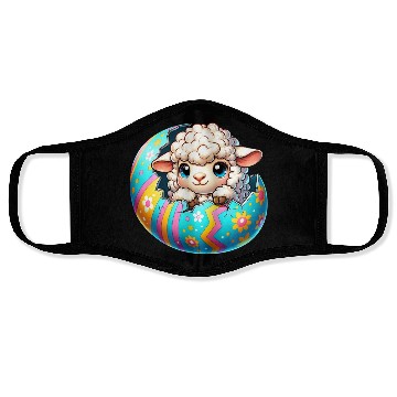 Discover Colorful Lamb Hatching from Easter Egg Cartoon Face Masks