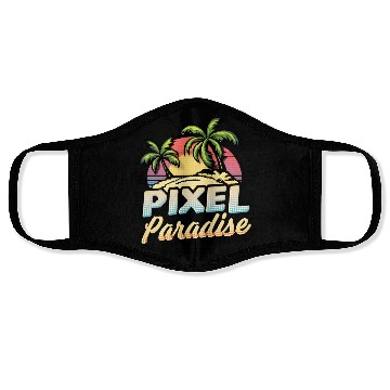 Discover Pixel Paradise Sunset Face Masks
