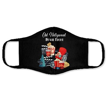 Discover Popcorn Vintage Movie Night Face Masks