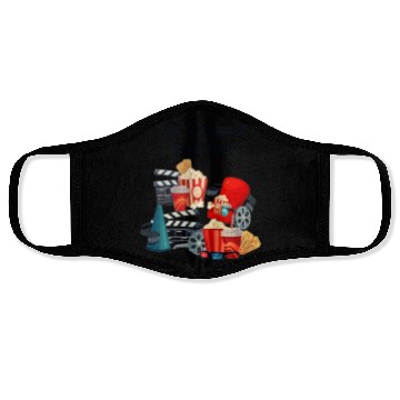 Discover Popcorn Vintage Movie Night Face Masks