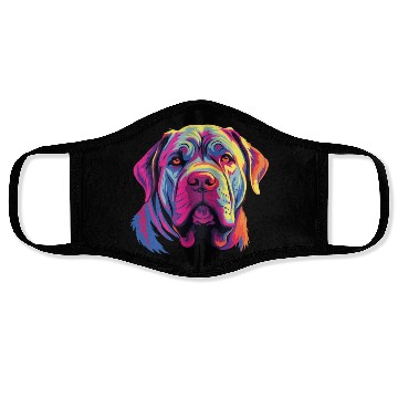 Discover Watercolor Colorful Neapolitan Mastiff Face Masks