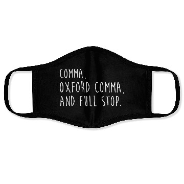 Discover Comm Oxford comma For grammar students & teachers Face Masks