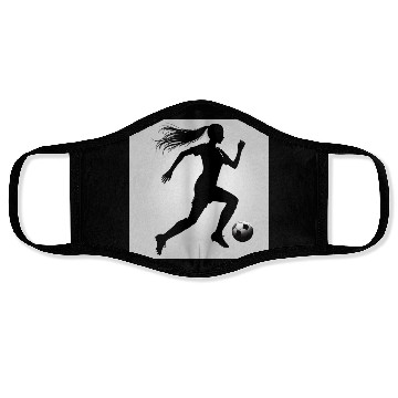 Discover Soccer player running with ball Face Masks
