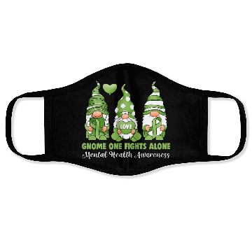 Discover Gnome One Fights Alone Mental Health Awareness Face Masks