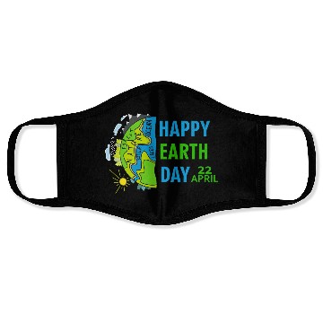 Discover happy earth day april 22 Face Masks