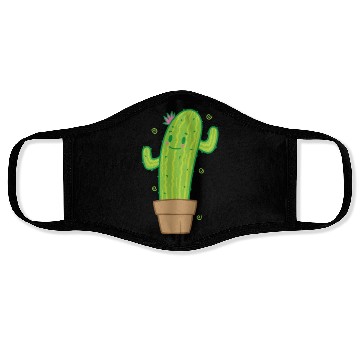 Discover Cactus in Pot Plant Environment Face Masks