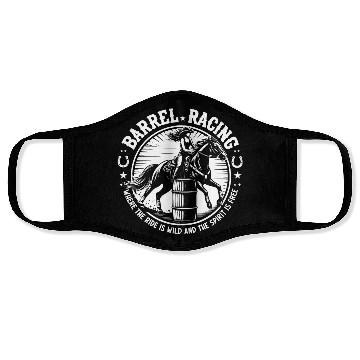 Discover Barrel Racing, Where the Ride is Wild Face Masks