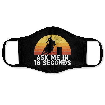 Discover Funny Horse Barrel Racing Barrel Racer Face Masks