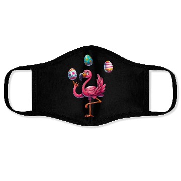 Discover Flamingo Juggler with Colorful Easter Eggs Face Masks