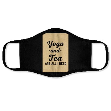 Discover I Need Yoga And Tea Funny Sarcatic Exercise Quote Face Masks