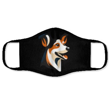 Discover Border Collie Illustration for Dog Lovers Face Masks