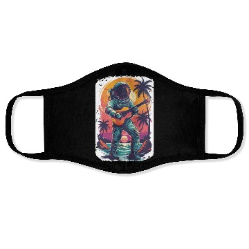 Discover Astronaut Guitar Player Space Music Lover Face Masks