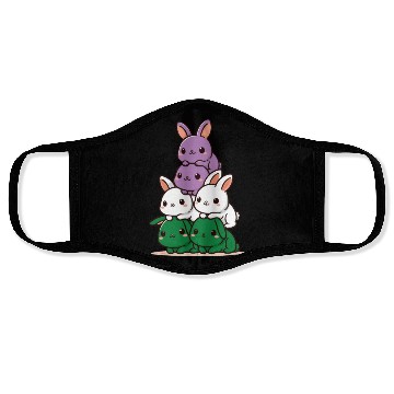 Discover Bunnies Genderqueer Flag Pride Month Cute Bunny Face Masks