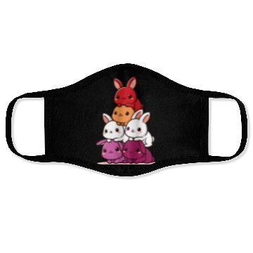 Discover Bunnies Lesbian Flag Pride Month Cute Bunnies Face Masks