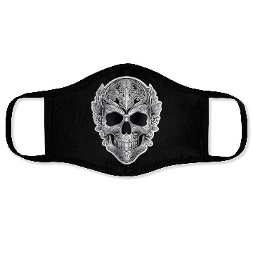Discover Mexican tribal silver metallic skull Face Masks