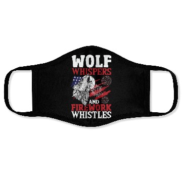 Discover Howling Wolf White Stars Red Stripes American Face Masks