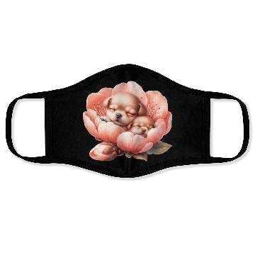Discover Puppies Sleeping In Flower Face Masks