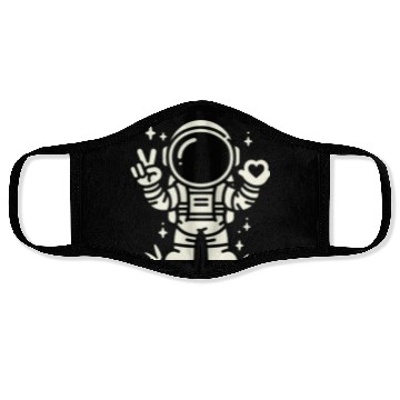 Discover White Astronaut is sending love (Dark Recommend) Face Masks
