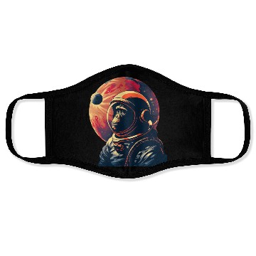 Discover Space Vintage Travel Astronaut Monkey Face Masks