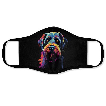 Discover Watercolor Colorful Giant Schnauzer Face Masks